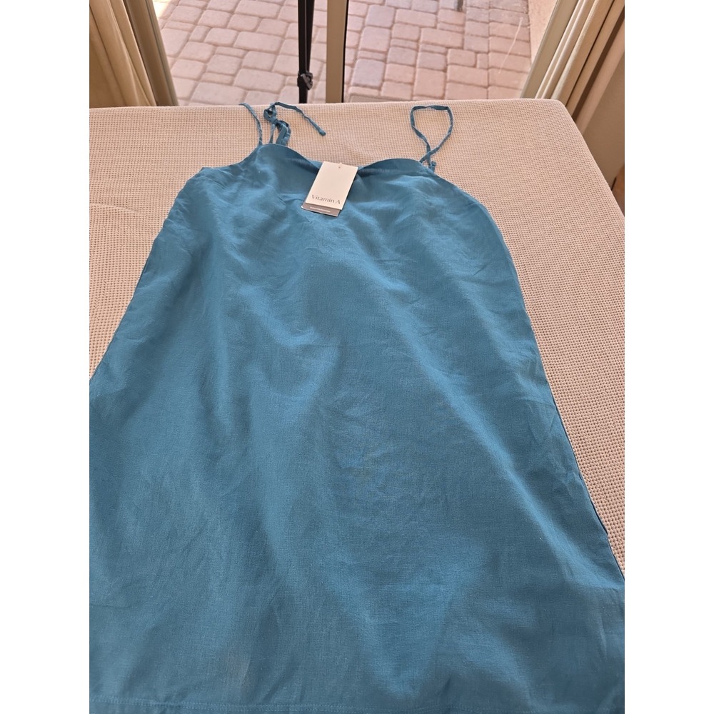 Women's MED Vitamin A Swimsuit Cover Up Dress - Teal Size MED (631)